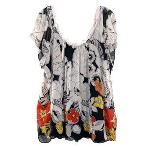 Eci New York Women’s Floral Poppy Blouse Top